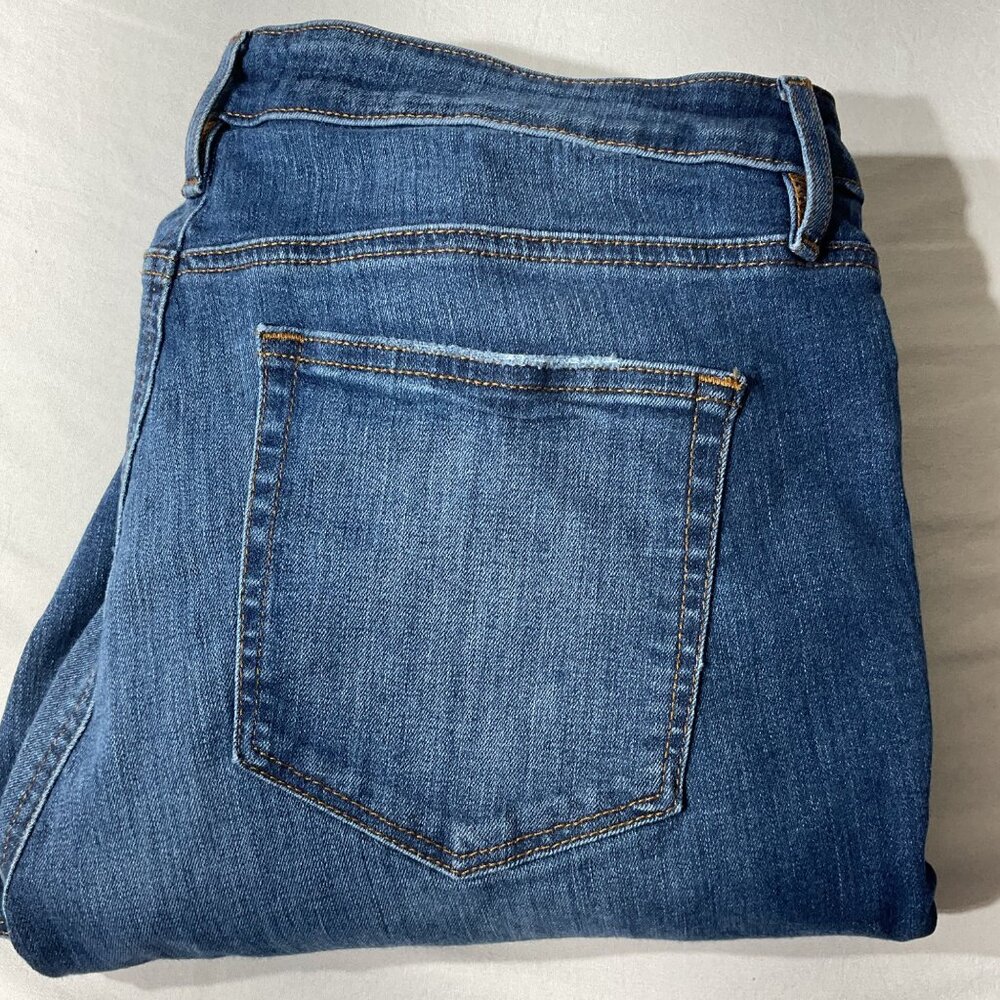 Ann Taylor LOFT Womens Distressed Skinny Jeans Medium Wash Size 14 32W Casual